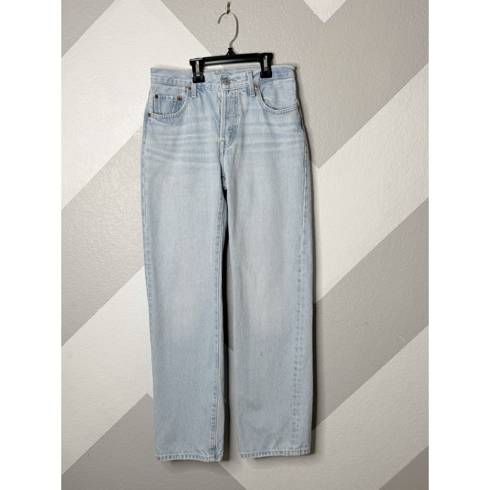 Levi's Premium 501 '90s Jeans Women's 24/30 Light Wash Straight Leg Denim Pants - Picture 3 of 15